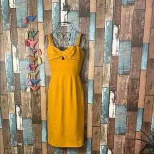 Dress the Population Mustard Midi Dress
